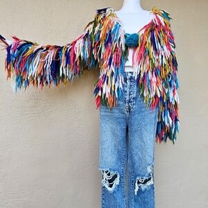 Andi Bagus Shag Jacket w/ Pom Pom Closure OS